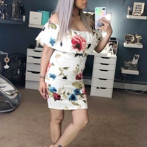 Flower off the shoulder dress SOLD